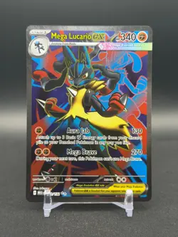 Pokemon TCG Holo Ultra Rare Full Art Mega Lucario EX 160/132 - Image 1