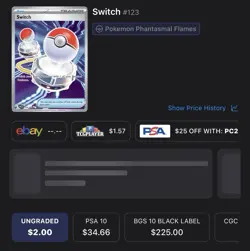 Pokemon Switch 123/089 Phantasmal Flames Uncommon Reverse Holo Trainer-Item - Image 3