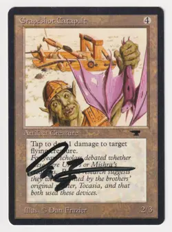 Signed Grapeshot Catapult Proof LP Antiquities Artist Dan Frazier MTG Magic AP! - Image 1