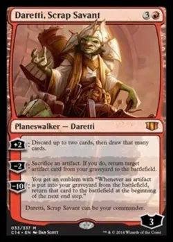 Slightly Played, English - 1 x MTG Daretti, Scrap Savant Commander 2014 - Image 1