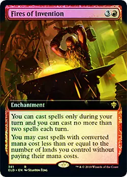 Fires of Invention (Extended Art) FOIL Throne of Eldraine NM Rare CARD ABUGames - Image 1