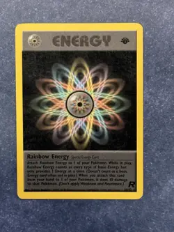 Rainbow Energy 80/82 1st Edition Non Holo WOTC Team Rocket Pokemon Card LP - Image 1
