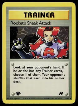 Pokemon Card - Rocket's Sneak Attack Team Rocket 72/82 1st Edition Rare - Image 1