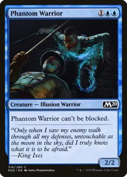 Phantom Warrior Core Set 2020 / M20 PLD Blue Common MAGIC MTG CARD ABUGames - Image 1