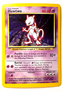 Mewtwo 10/102 Base Set Unlimited Holo Rare Pokemon TCG 1999 - Image 1