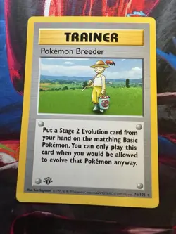 Pokemon TCG base Set Shadowless 1st Edition Pokemon Breeder 76/102 1999 Ungraded - Image 1