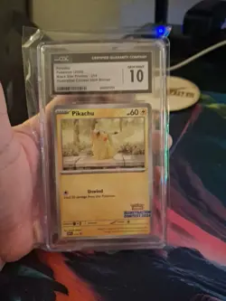 CGC 10 Pikachu Black Star Promo 214 Illustration Contest 2024 Pokemon TCG - Image 1