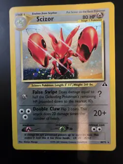 POKEMON NEO DISCOVERY SCIZOR 10/75 RARE UNLIMITED HOLO MP - Image 1