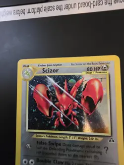 POKEMON NEO DISCOVERY SCIZOR 10/75 RARE UNLIMITED HOLO MP - Image 2