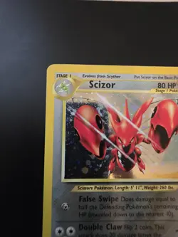 POKEMON NEO DISCOVERY SCIZOR 10/75 RARE UNLIMITED HOLO MP - Image 4