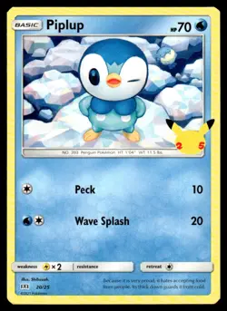 2021 Pokemon McDonald's 25th Anniversary Piplup Non-Holo UNplayed #20 - Image 1