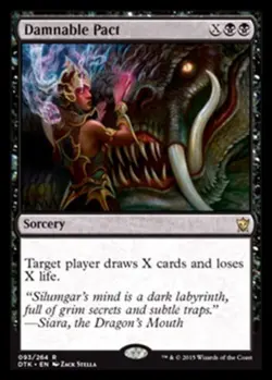 Slightly Played, English - 4 x MTG Damnable Pact Dragons of Tarkir - Image 1