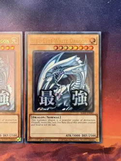 3x YuGiOh Blue Eyes White Dragon RA-EN085 Ultra Rare Stamped 1st Ed NM - Image 4