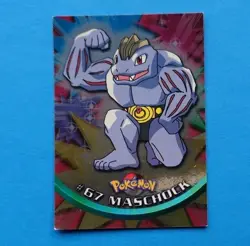 TV Animation, 67 Maschock, Holo, Blue Logo, Pokemon Karte Topps Series 1, 1999 - Image 1