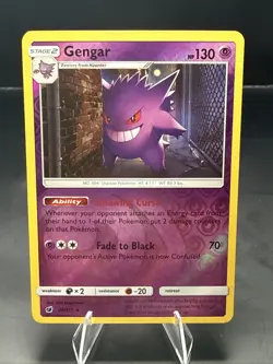 Pokemon TCG Gengar Reverse Holo Card 38/111 Sm-Crimson Invasion - Image 1
