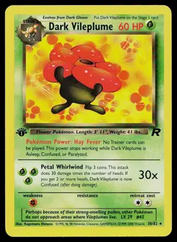 Pokemon Card Team Rocket Dark Vileplume 30/82 Rare 1st Edition - Image 1