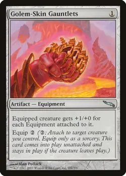 Golem-Skin Gauntlets Mirrodin MINT Artifact Uncommon MAGIC MTG CARD ABUGames - Image 1