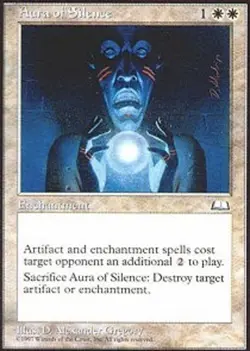 MTG Aura of Silence, Weatherlight, Heavily Played, English - Image 1