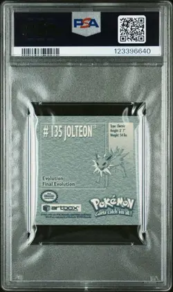 1999 Pokemon Series 1 Stickers Jolteon #135 Vintage PSA 8 NM-MT - Image 2