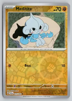 MEDITITE 77/142 COMMON STELLAR CROWN POKEMON REVERSE HOLO NM - Image 1