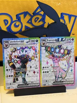 Espeon EX + Umbreon EX SVP 175 176 Pokemon Prismatic Evolutions Promo Near Mint - Image 1