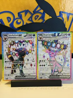 Espeon EX + Umbreon EX SVP 175 176 Pokemon Prismatic Evolutions Promo Near Mint - Image 2
