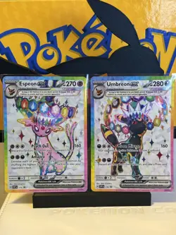 Espeon EX + Umbreon EX SVP 175 176 Pokemon Prismatic Evolutions Promo Near Mint - Image 3