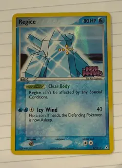 POKEMON EX HOLON PHANTOMS (DELTA SPECIES) REVERSE HOLO REGICE STAMPED 27/110 - Image 1