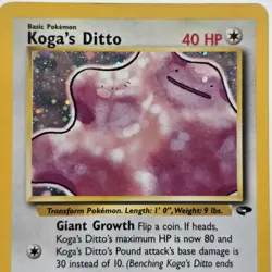 Koga's Ditto 10/132 | Gym Challenge | Holo Rare | Perfect Centering | Pokemon - Image 1