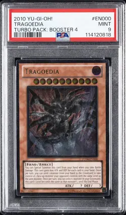 2010 YU-GI-OH! TURBO PACK: BOOSTER FOUR #EN000 TRAGOEDIA PSA 9 - Image 1