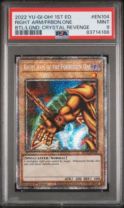2022 Yugioh BLCR-EN104 Right Arm of the Forbidden One Starlight Rare 1st PSA 9 - Image 1