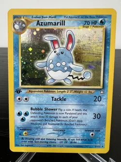 Pokemon TCG Azumarill Neo Genesis Holo Card 2/111 1st Edition - Image 1