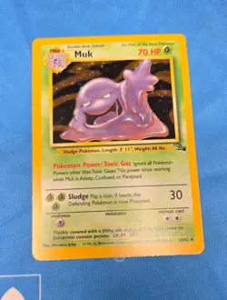 Pokemon Card Muk Fossil Holo Rare Unlimited Edition 13/62 LP Condition - Image 1