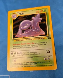Pokemon Card Muk Fossil Holo Rare Unlimited Edition 13/62 LP Condition - Image 2
