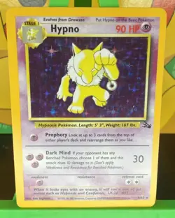 Pokemon TCG Hypno Fossil Holo Unlimited Rare Card 8/62 LP - Image 1