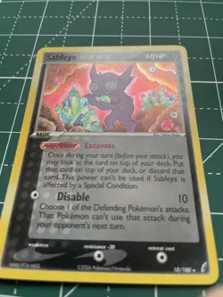 Sableye Crystal Guardians 10/100 Holo Rare Card 2006 HP+ Pokemon TCG - Image 3