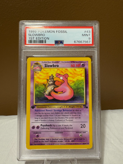 PSA 9 | SLOWBRO 1ST EDITION POKEMON CARD FOSSIL 1999 #43 - Image 1