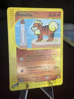 Growlithe 80/147 Aquapolis 2002 Reverse Holo Pokemon Card TCG LP-MP - Image 2