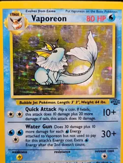 LP - Vaporeon - 12/64 - Holo - Jungle - Pokemon Card - Image 2