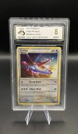 Pokemon Latias Rare Holo Black Star Promo (HGSS10) CGA 8 NM/MT Graded - Image 1