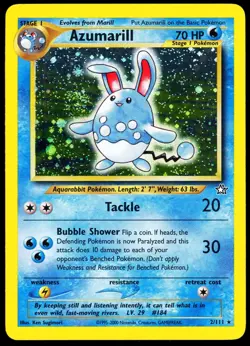 Pokemon Azumarill Holo 2/111 Neo Genesis 2000 LP - Image 1