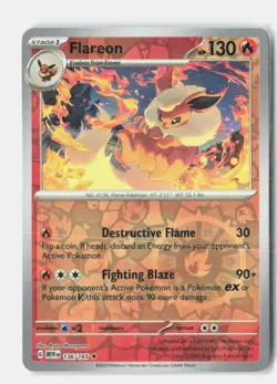 Flareon Reverse Holo 136/165 Rare 151 Pokemon Near Mint - Image 1