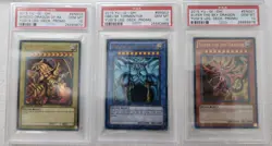 Yu-Gi-Oh! Slifer Sky Dragon Obelisk The Winged Dragon Ra 2015 PSA 10 set - Image 1