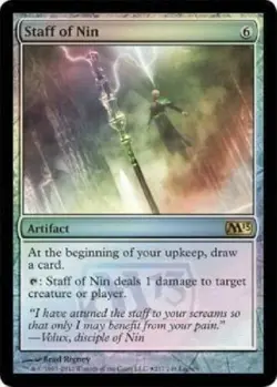 2XStaff of Nin - M13 Launch Weekend Foil NM MTG Promo Magic - Image 1