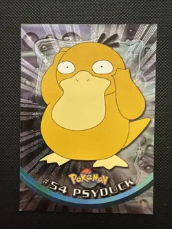 Pokemon Topps Psyduck #54 Holo Foil TV Animation Edition NM Black Logo - Image 1