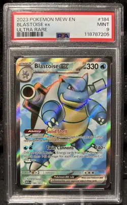 2023 POKEMON MEW EN-151 ULTRA RARE #184 BLASTOISE EX PSA 9 - Image 1
