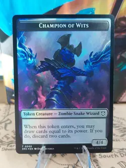 MTG - Champion of Wits / White Zombie (0003) Double-Sided Token - Aetherdrift - Image 1