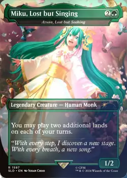MTG Miku, Lost but Singing - Azusa, Lost but Seeking (1597) - Rainbow Foil, NM-M - Image 1