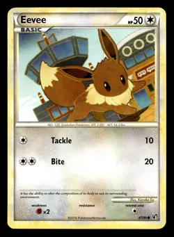 Eevee 47/90 Common HGSS Undaunted Pokemon LP - Image 1