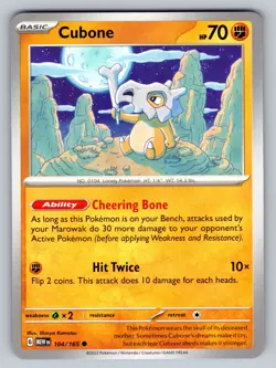 Pokemon TCG Pokemon Cubone Cubone Common Regular - Image 1
